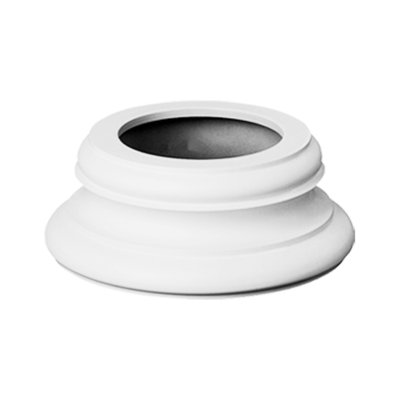 Base de colonne entière en polyuréthane haute densité, apprêté blanc H 12 5/8 po x l 4 7/8 po x P 12 5/8 po