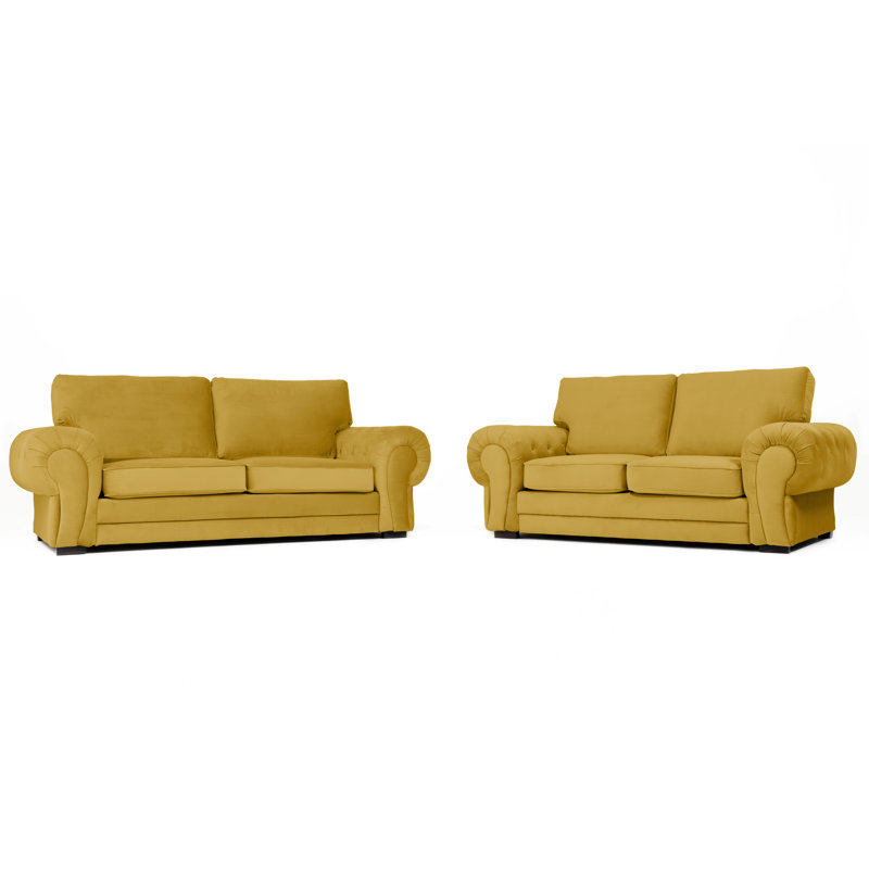 Fonda 2 - Piece Velvet Living Room Set, Mustard