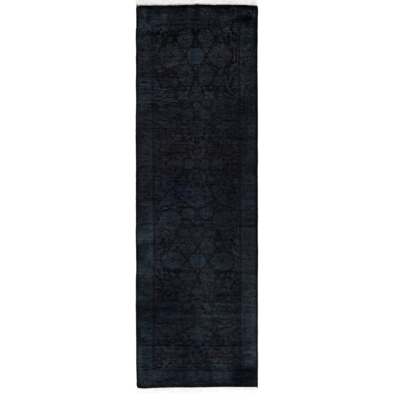 Overdyed One-of-a-Kind 2' 7" X 8' 4" Hand Knotted Area Rug