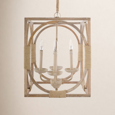 Castiel 4 Light Wood Pendant