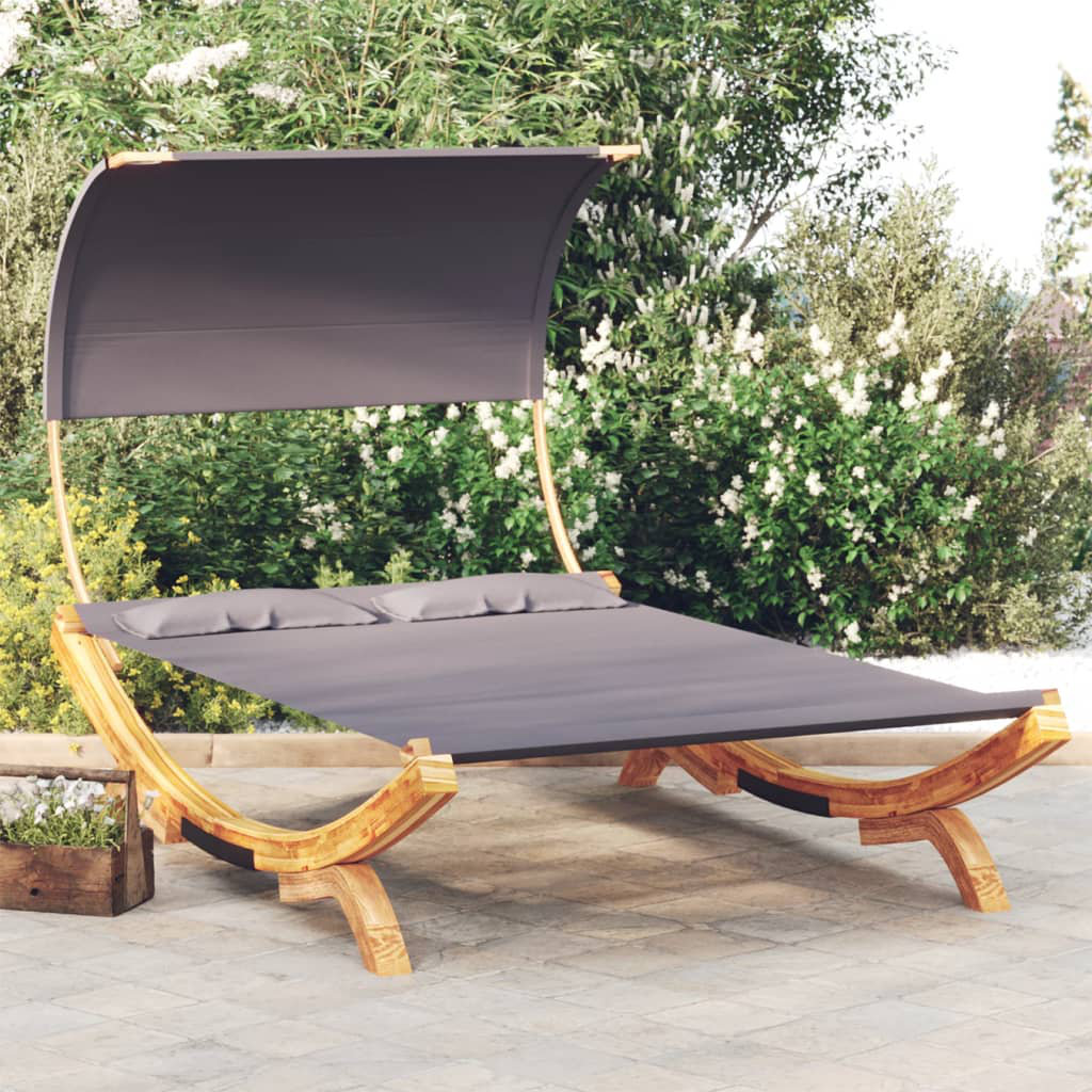 Outdoor Lounge Bett mit Baldachin 165X203x126cm Massivholz Brogin