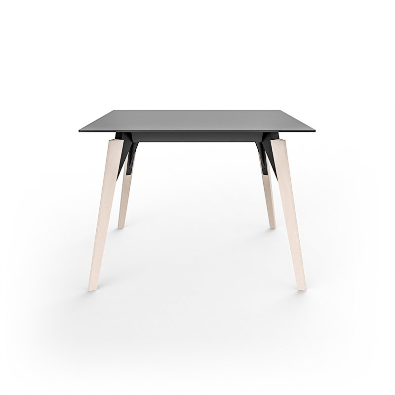 Faz Wood Lounge Table Edge Top, Black, Natural, 35.5" W x 35.5" L