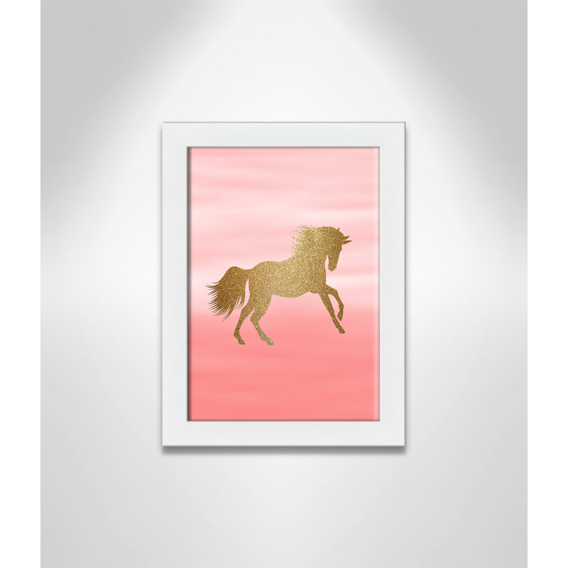 Art encadré ombré rose 1 ', H 14 po x l 10 po x P 0,6 po, Cadre blanc