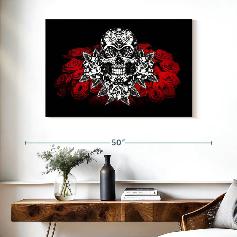 Hitzel Floral Skull, 26" H x 39" W