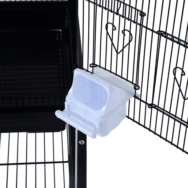 Guadalupe 153cm Flat Top Floor Bird Cage with Wheels, Black