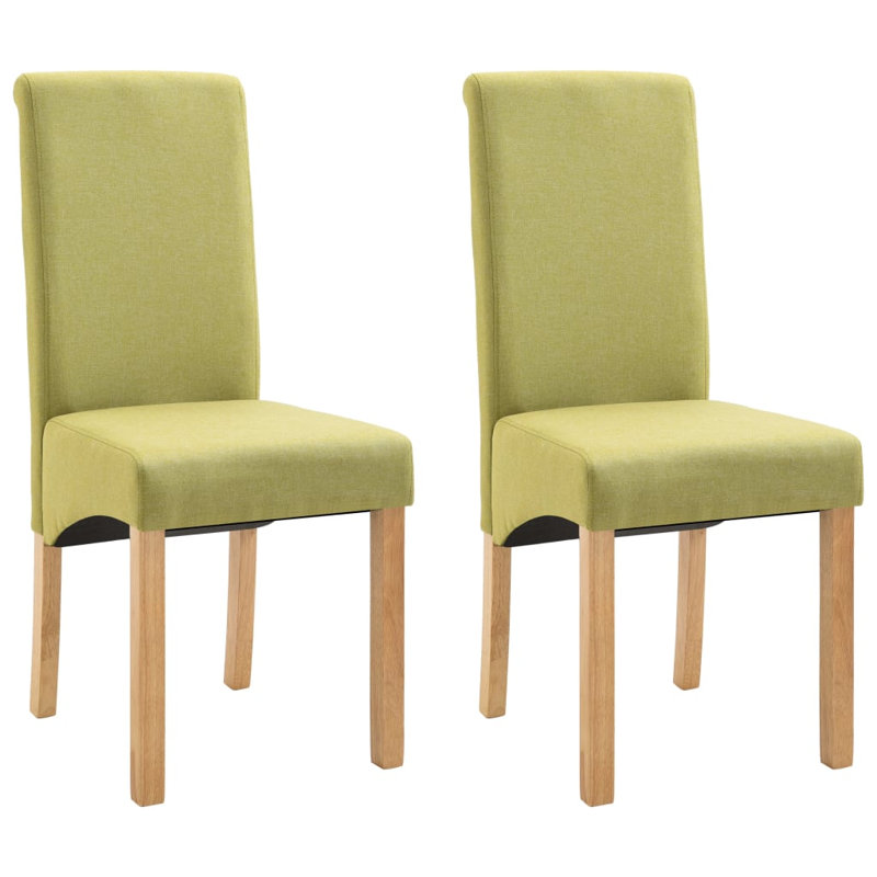 Chaise d'appoint rembourrée avec structure en bois, Vert, 2