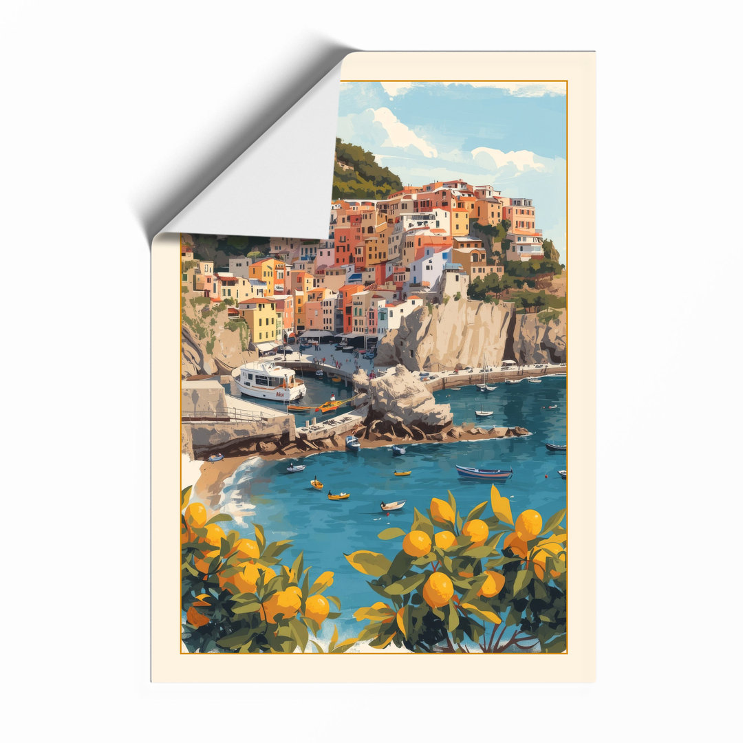 Cinque Terre in Bloom Coastal - Framed Print