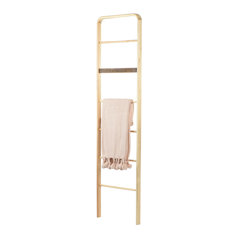 Élégant porte-serviettes échelle en bois, Or