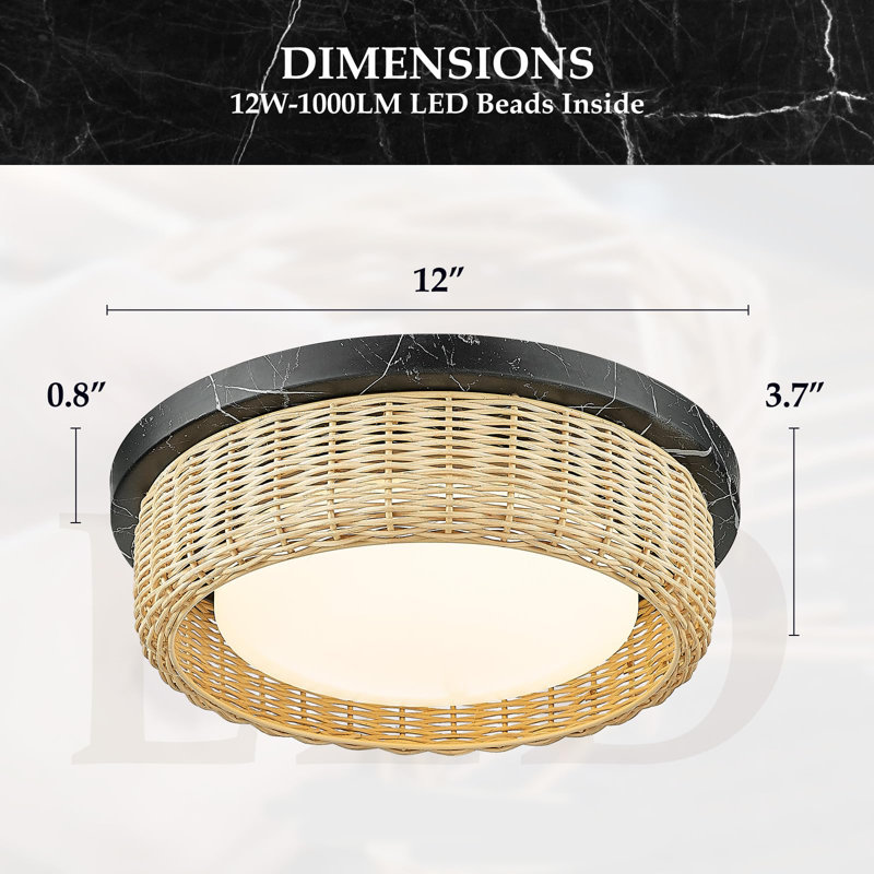 Allasia LED Flush Mount, Black