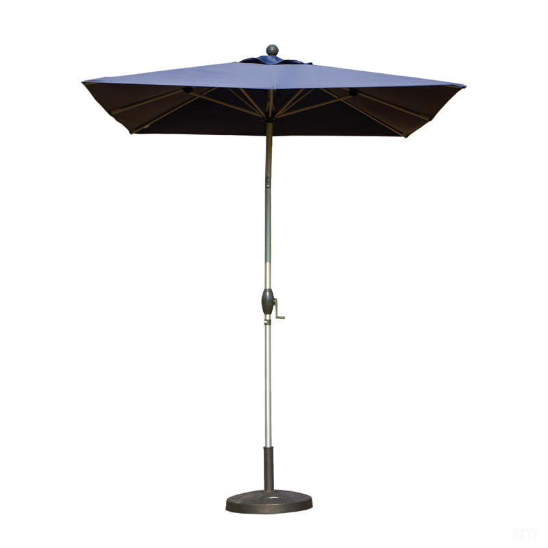 Parasol de patio rectangulaire avec fonction de levage et d'inclinaison à manivelle (base non incluse), Marine