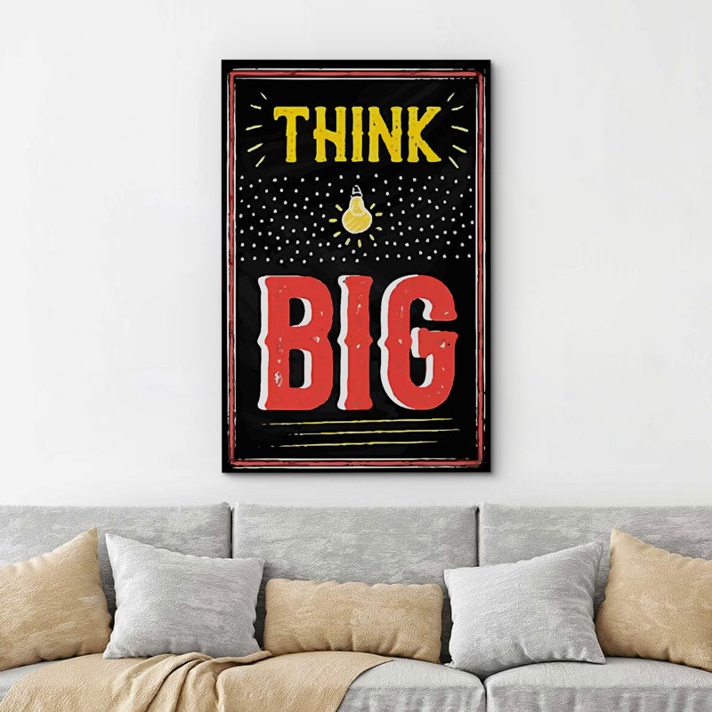 «Think Big» sur toile, H 24 po x l 16 po x P 1,5 po
