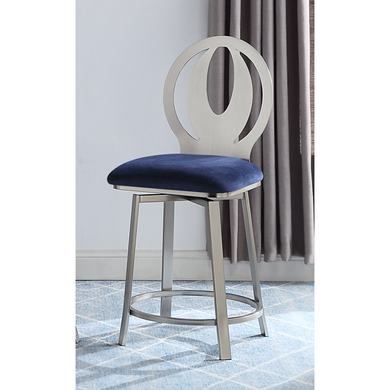 Ollis Swivel Bar & Counter Stool, Navy, Counter Stool (24” Seat Height)