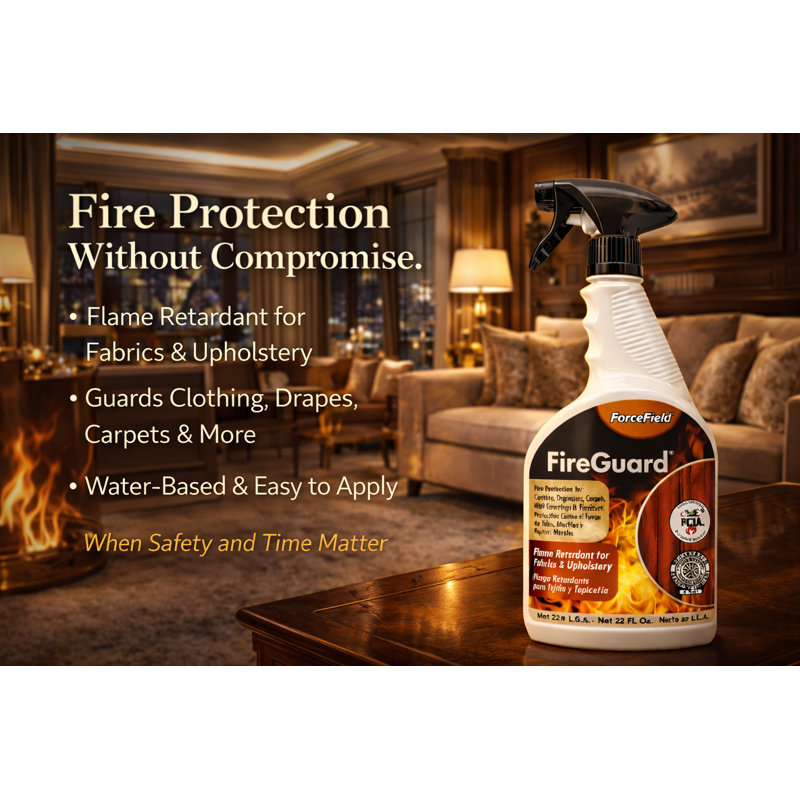 FireGuard Professional Fabric Flame Retardant Spray – NFPA 701 Tested Fire Barrier Treatment