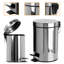 Miljan Stainless Steel 10 Litre Step On Rubbish Bin With Removable Inner Bucket Pedal Bin