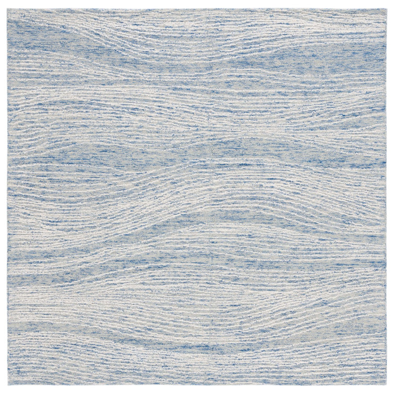 Tapis abstrait en laine et coton touffeté à la main Ameelia, Carré 6 pi
