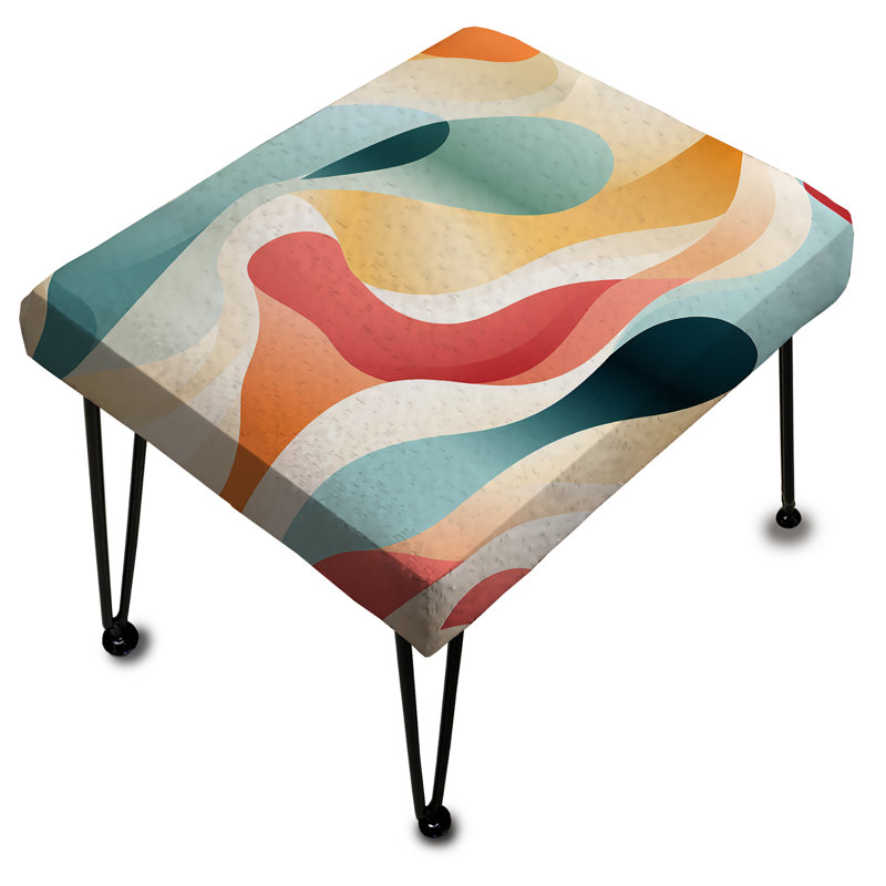 Contemporary Neutrals - Abstract Rectangle Ottoman