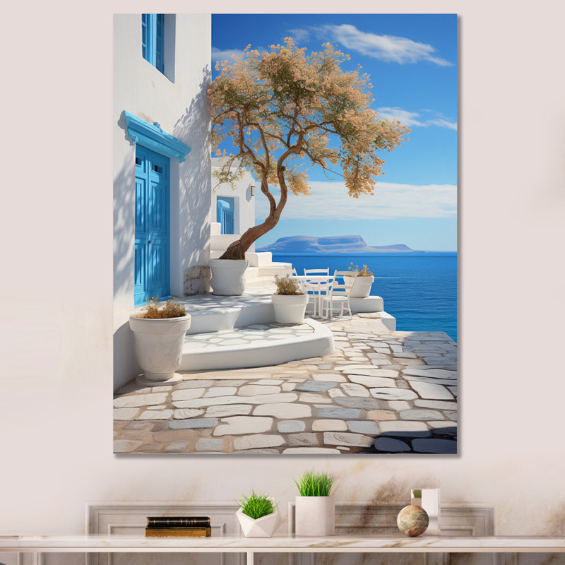 Grèce, Grèce, Cycladic Harmony III - Grèce, art mural, H 32 po x l 24 po x P 1 po