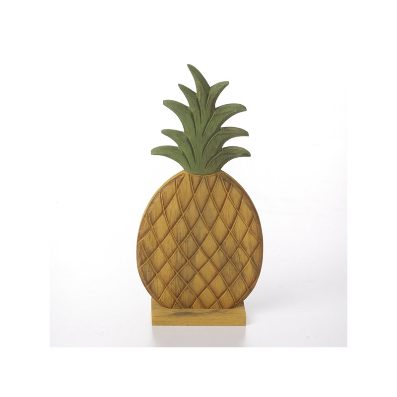 Décoration d’ananas en bois Lina, H 13 po x l 6 po x P 1,5 po