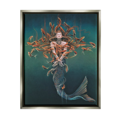 «Mermaid Fish Swirling», peinture par Sheila Wolk, peinture