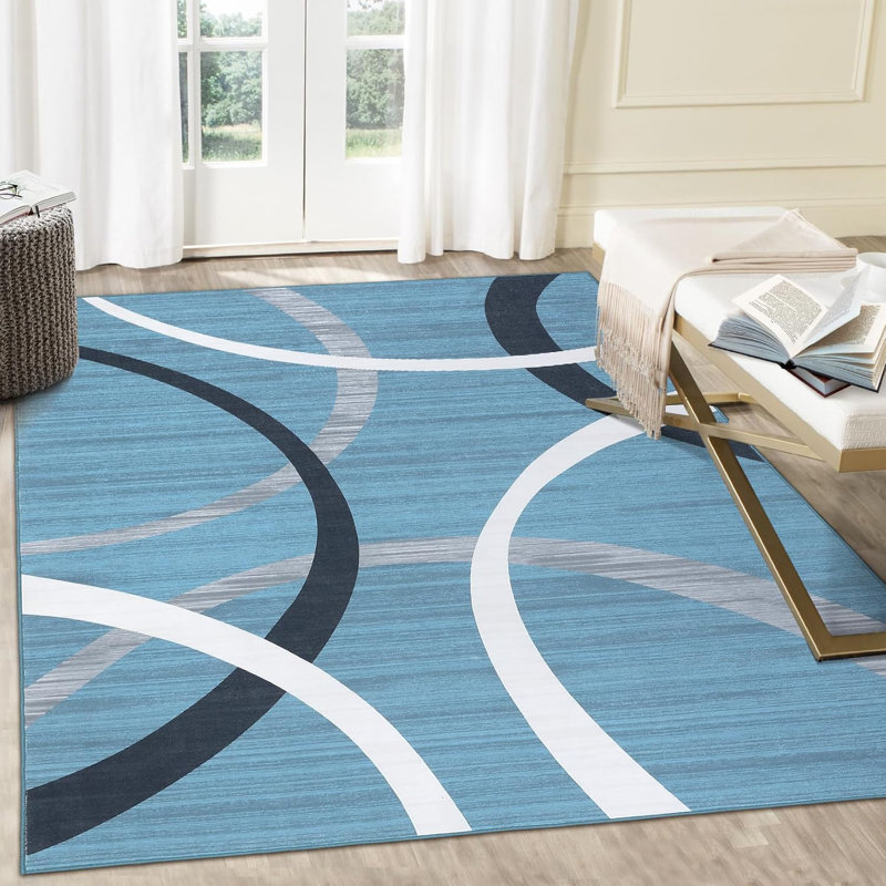 Washable 2x6 Runner Rug, Modern Hallway Rug, Non-Slip, Low Pile, Thin Accent Rug for Kitchen, Bathroom, Bedroom, Grey.