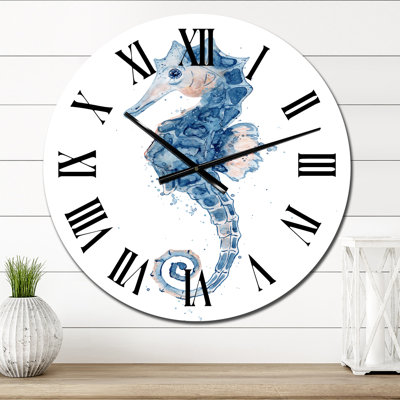 Portrait of A Seahorse - Nautical & Coastal Wall Clock
