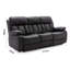Deneka 3 Seater Linen Reclining Sofa-1786026756