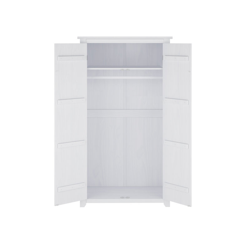 LPD Home 2 Door Wood Wardrobe, White