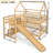 DiMaggio House-Shaped Bunk Bed With Slide, Playhouse Design, Solid Wood Frame, Customizable Layout-125179198-125179196