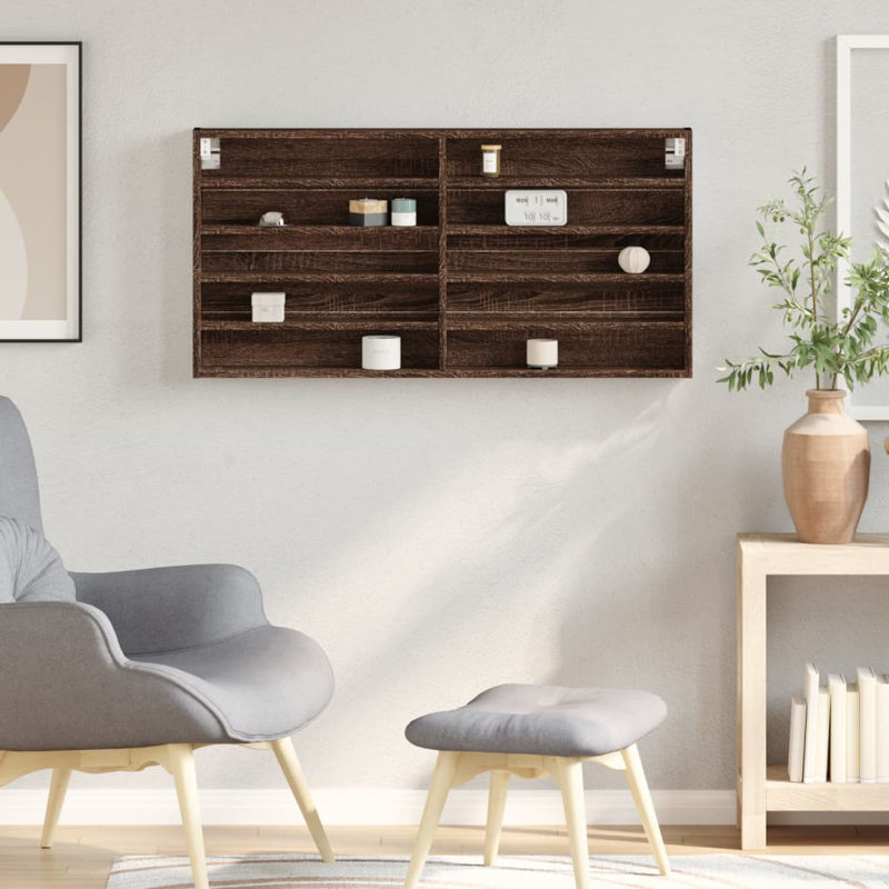 Annerieke Floating Shelf, 50cm H x 100cm W x 8.5cm, Brown Oak