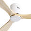 Ventilateur de plafond encastré de 52 pouces avec 3 pales en bois massif, ventilateur silencieux, réversible, moteur à courant continu, télécommande intelligente pour le salon-206312014-206312001