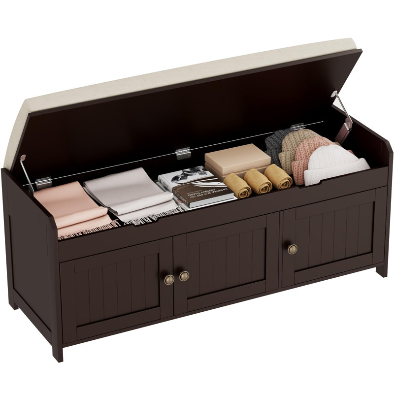 Banc à chaussures 41,3 po avec rangement relevable, Espresso