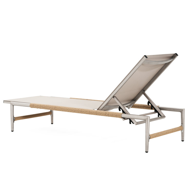 Aluminum Chaise Lounge Bed For Outdoor Patio - Two Pieces, Rust Frame, Breathable Mesh, Rounded Legs With Softness, Optimal Comfort, Easy To Clean, Great Garden Decor Use Rustic Appeal, Comfortable