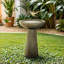 Bains d'oiseaux | Bain d'oiseaux pour l'extérieur 24,4 "de haut moderne pour patio de jardin | Ciment en béton | Bain d'oiseaux sur piédestal