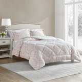  CEDAR COURT Hyde Damask Blush Polyester Plush/Sherpa Comforter Set