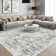 Modern Abstract Non Slip Washable Area Rug(Grey)