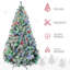 6/7.5FT Tall Prelit Artificial Christmas Tree With Snow Flocked Branches, Warm White Or Colourful LED Lights & Steel Base
