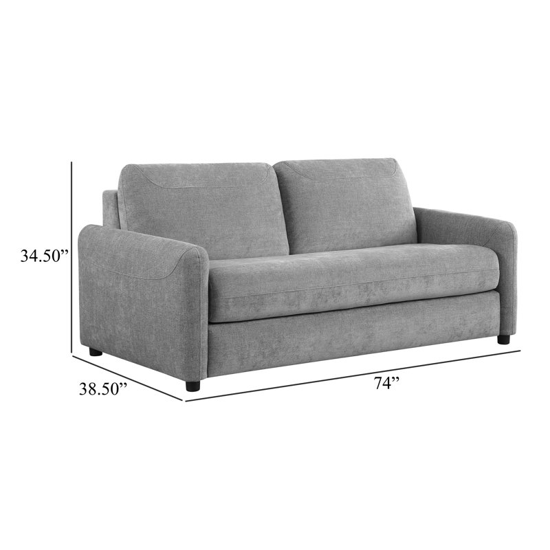 Emiel Upholstered Sofa Sleeper With Queen Mattress, Gray Fabric Incorrect