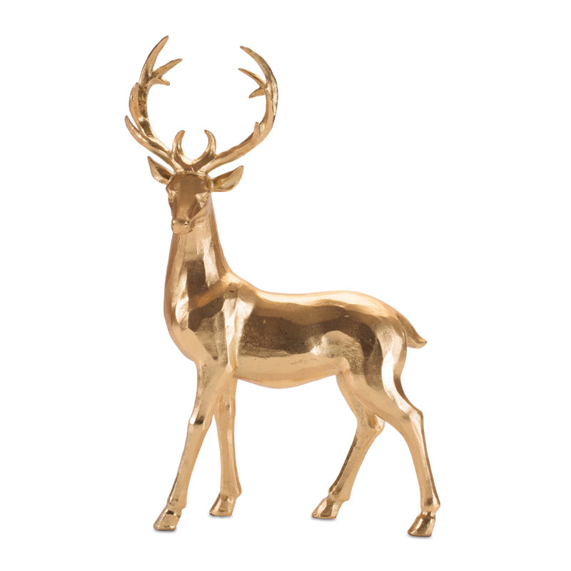 Figurine métallique cerf (ensemble de 2)