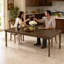 Table de salle à manger rustique en bois - Modèle rectangulaire avec pieds tournés et sculptés pour la cuisine et la salle à manger