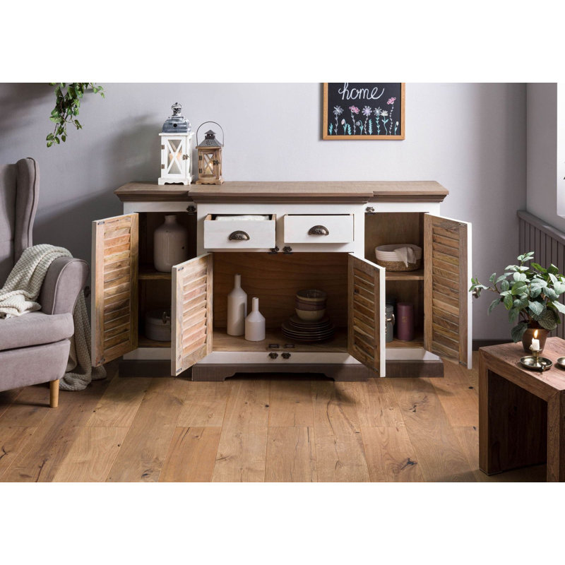Toulouse 160cm Solid Wood Sideboard, Lacquered White