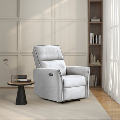 Andee Microsuede Fabric Electric Power Recliner Chair by Latitude Run
