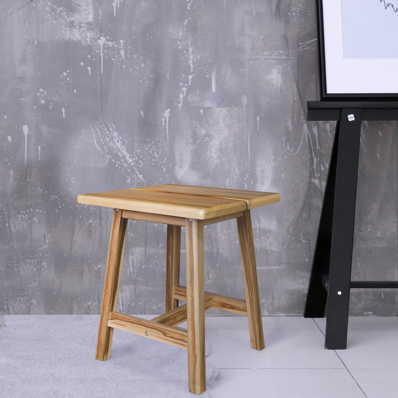 Tabouret rectangulaire 100% bois franc américain avec plateau divisé