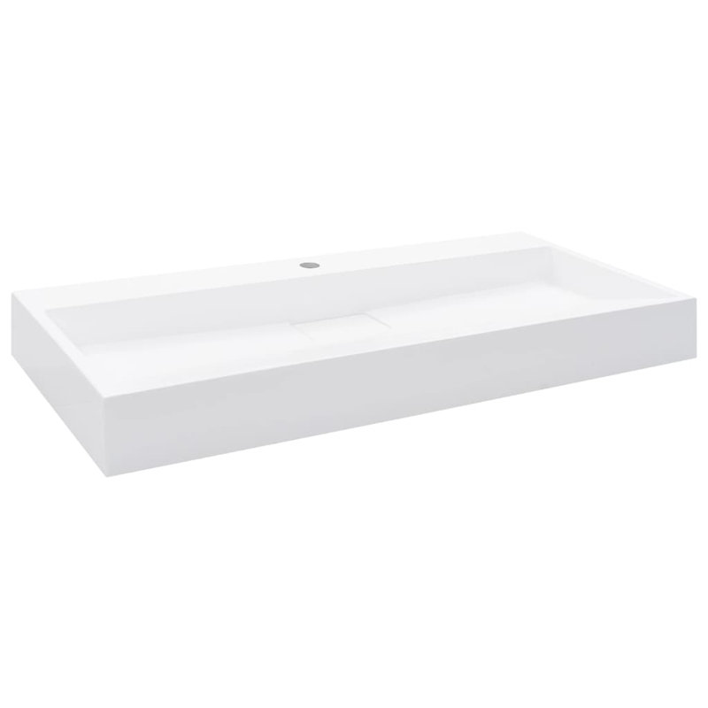 Belfry Bathroom Matanna White Ceramic Rectangular Sink, 1 tap hole, 1000 x 460 x 110 mm