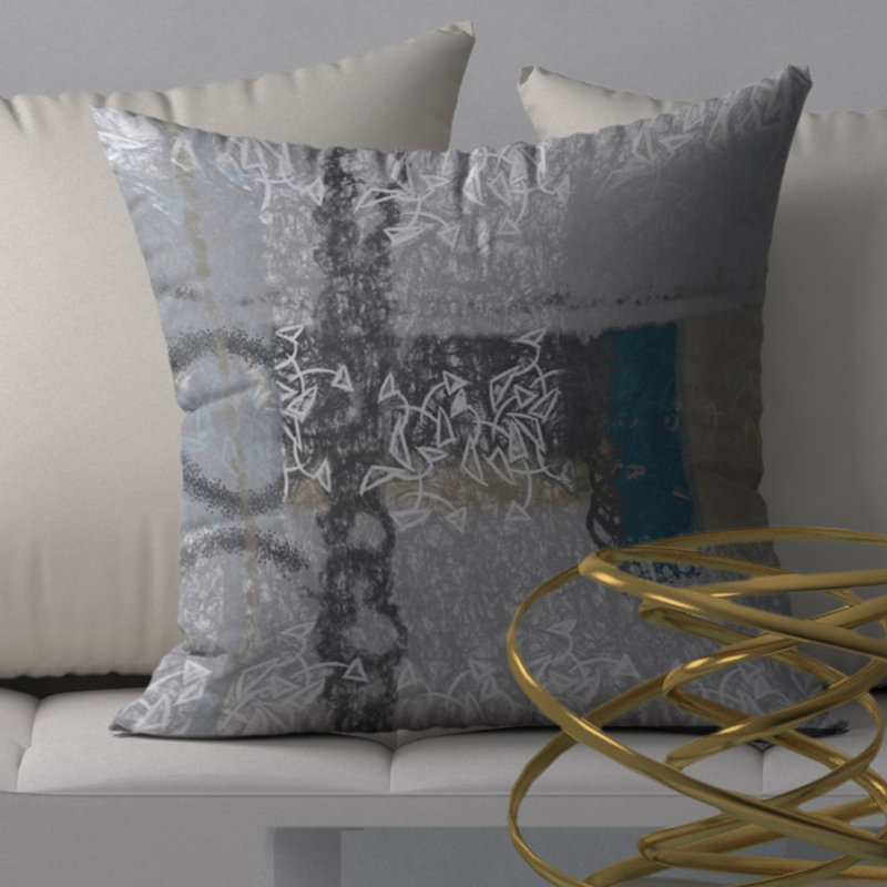 Abstract Reversible Throw Pillow, 18" x 18"