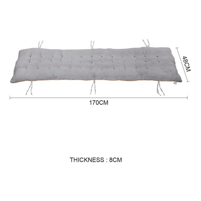 Seat Cushion, Grey, 170cm W x 48cm D