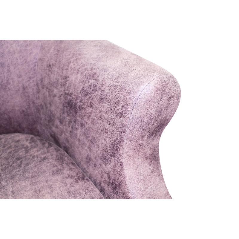 Fauteuil demi-tonneau Aguiniga, Similicuir brun clair