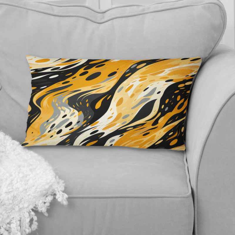 Coussin jaune et noir Painterly Cheeta