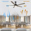 Ventilateur de plafond intelligent à 5 pales DEL avec télécommande et ensemble d'éclairage inclus-617981730