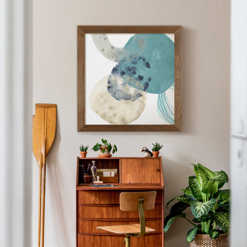 " Circlet III " Painting Print, 32" H x 32" W x 1" D, Maple Framed