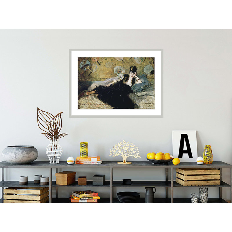 «The Lady with Fans Portrait of Nina de Callias» (1844-1884) par impression giclée encadrée, 30,34 po H x 41,5 po L